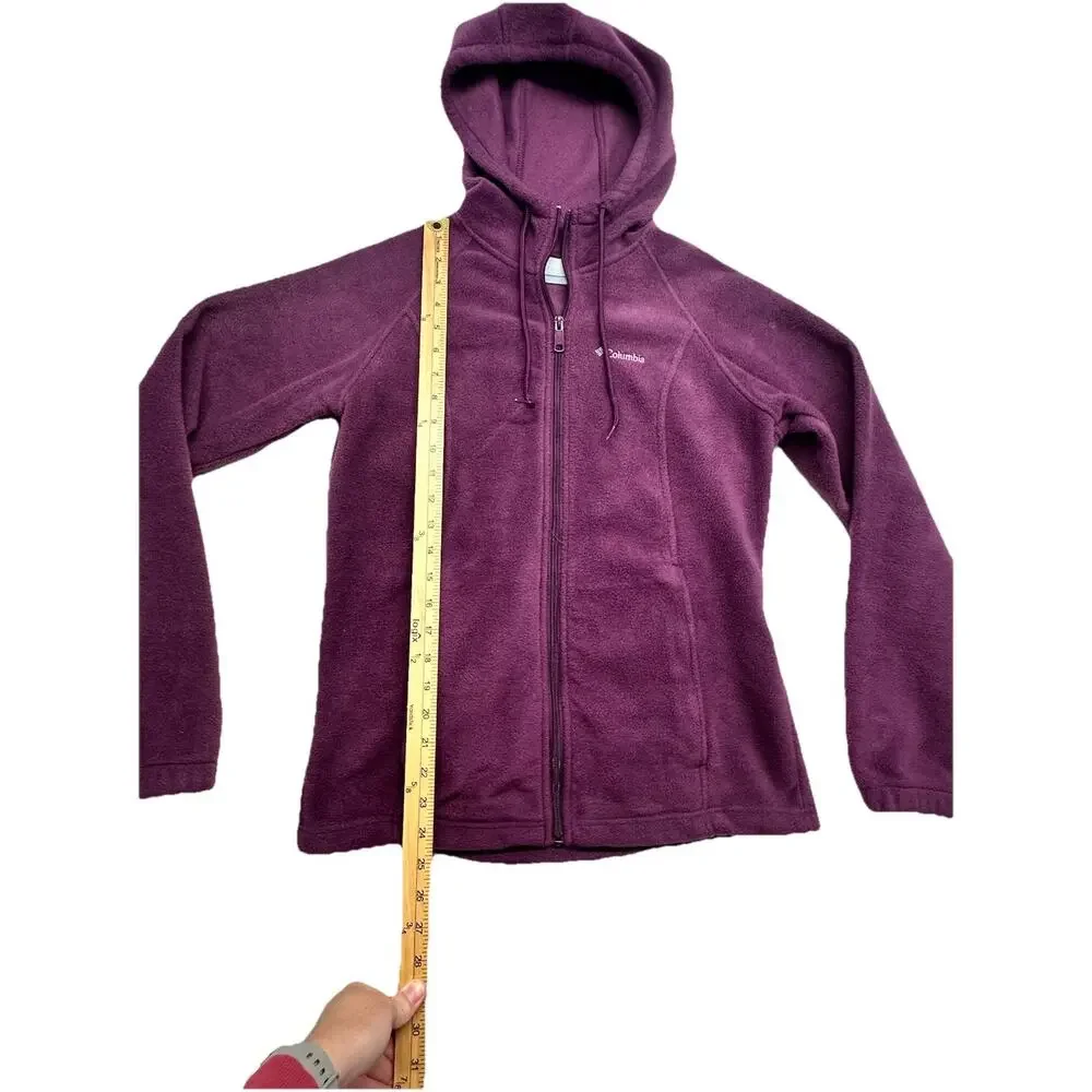 Columbia Womens Size M Fleece Full Zip Basic Jacket Hooded Polyester Purple - Picture 4 of 7